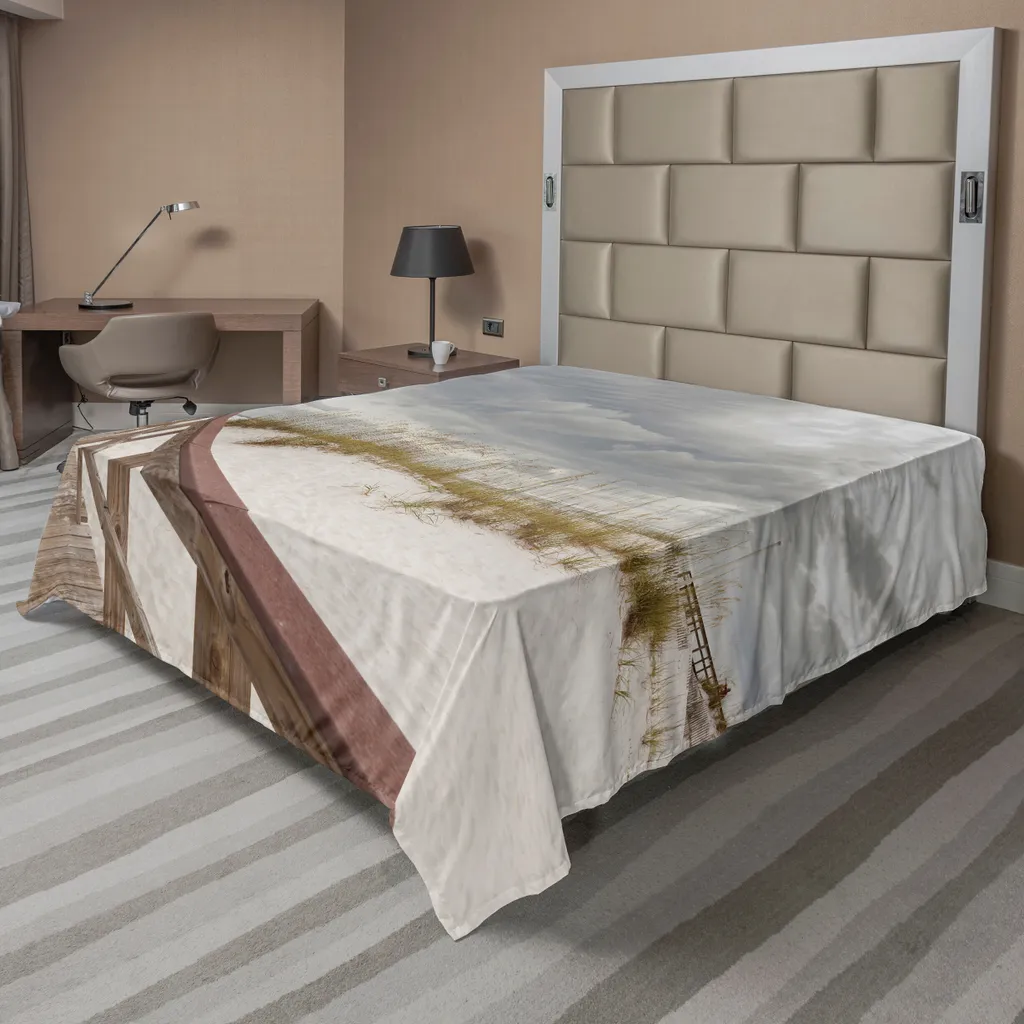 ABAKUHAUS Drap de Lit Plat 275x260 cm en Microfibre Douce Gris Crème