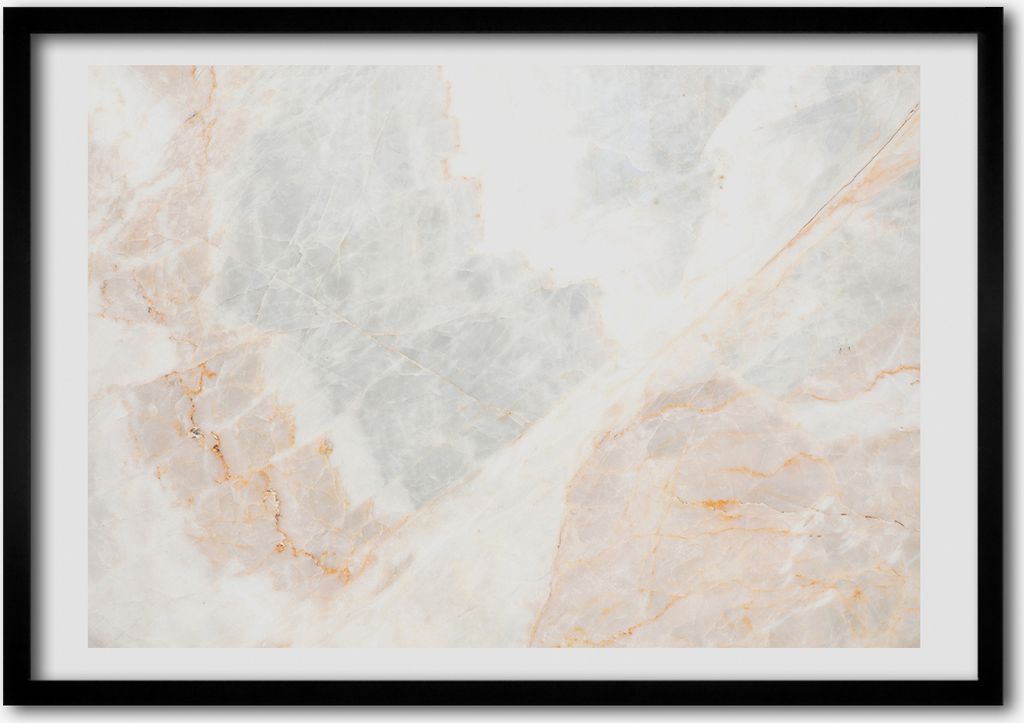 Bild - Bilder - Bilderrahmen - 70 cm x 50 cm - MDF-Rahmen, Wandkunst Marmor