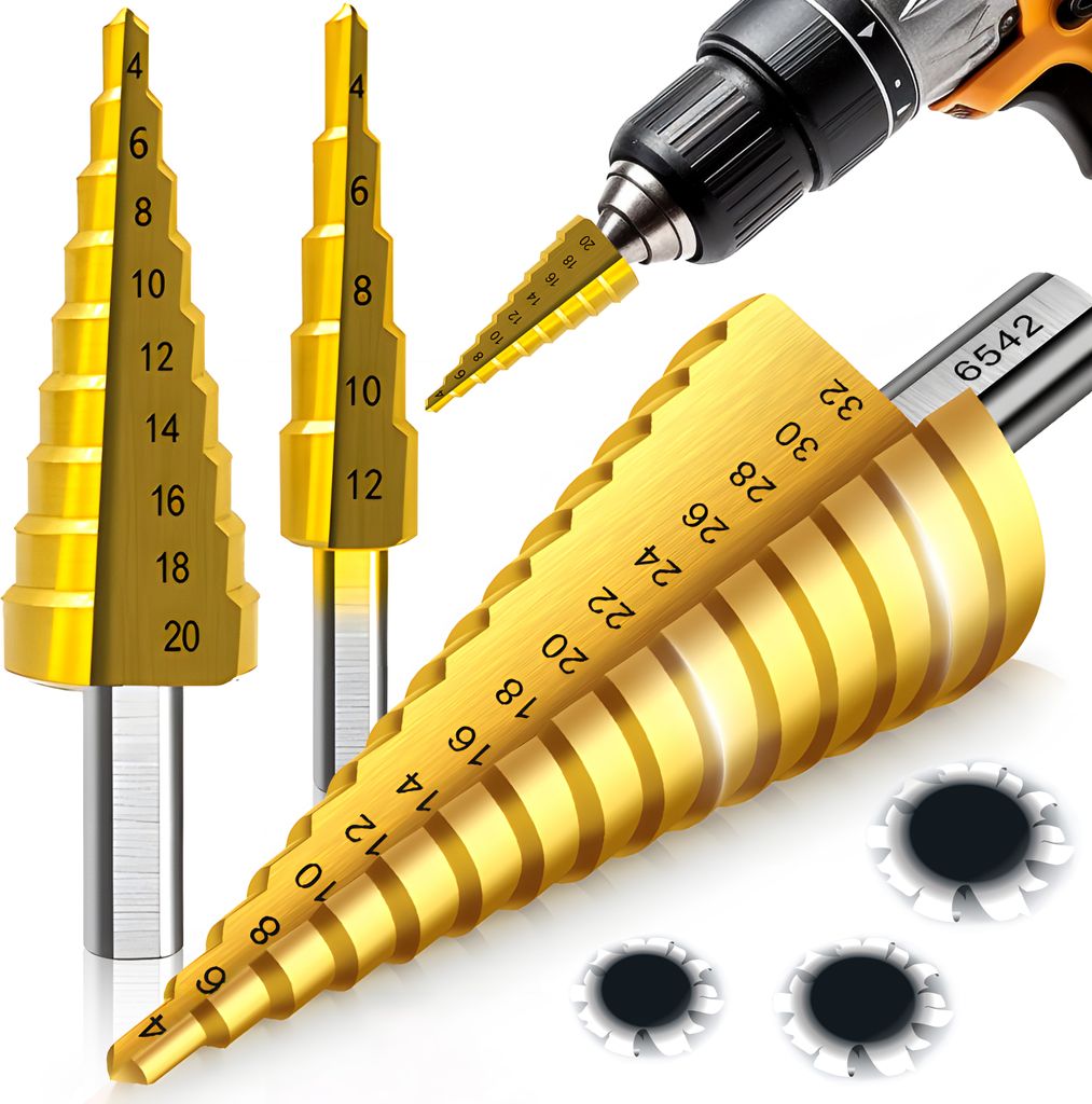 HSS Stepped Drill Cone Set 3 Piece Countersink Drill Bit Image du produit 