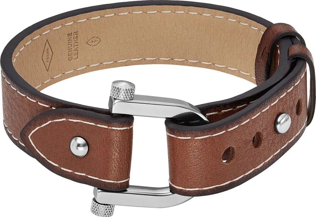 Bracelet Femme Durable sans Nickel Acier Inoxydable Argent et Marron