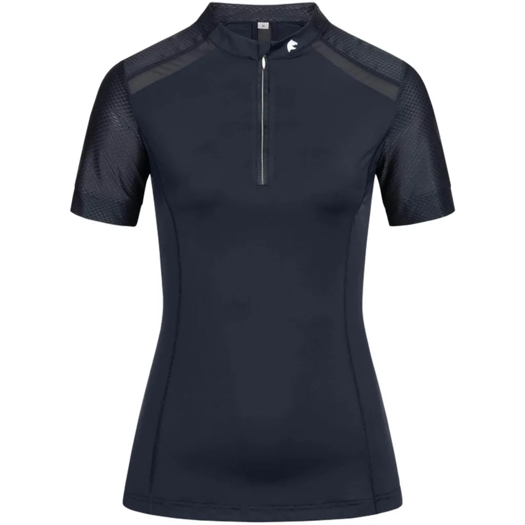 T-shirt anti-transpiration bleu profond zippé Nancy FS 2025 pour femme