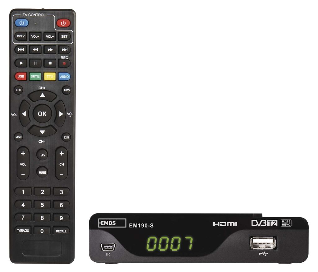 Set-top box EMOS EM190-S HD HEVC H265 (DVB-T2)