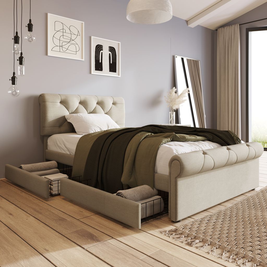 Flieks Čalouněná postel 90x200 cm s lamelovým roštem, Obrázek produktu 