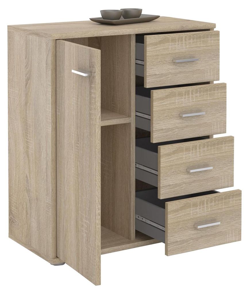Kommode TIRANO Highboard Anrichte mit 1 Tür und 4 Produktbild 
