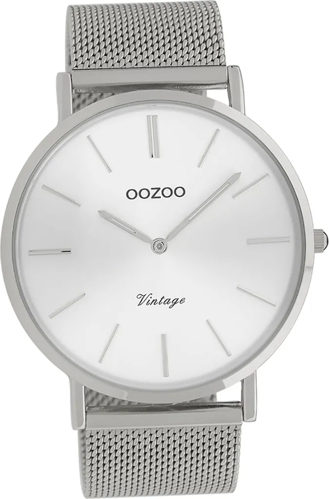 Montre Homme Argentée Oozoo pour Tenue de Bureau et Soirée Chic C9904A
