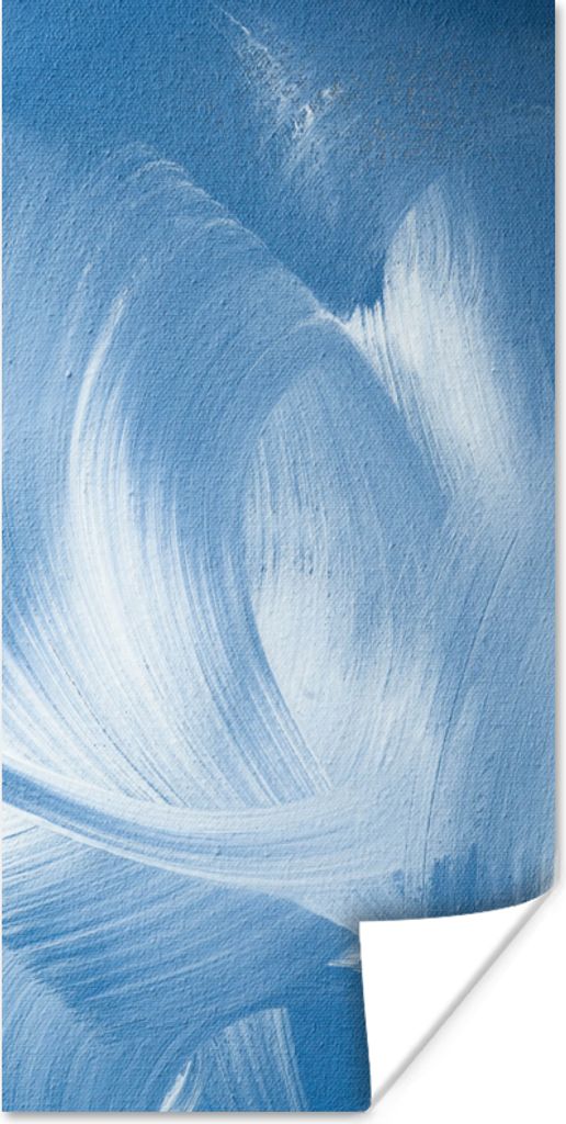 MuchoWow Poster Blau - Acrylfarbe - Gestaltung 60x120 cm - Wandschmuck