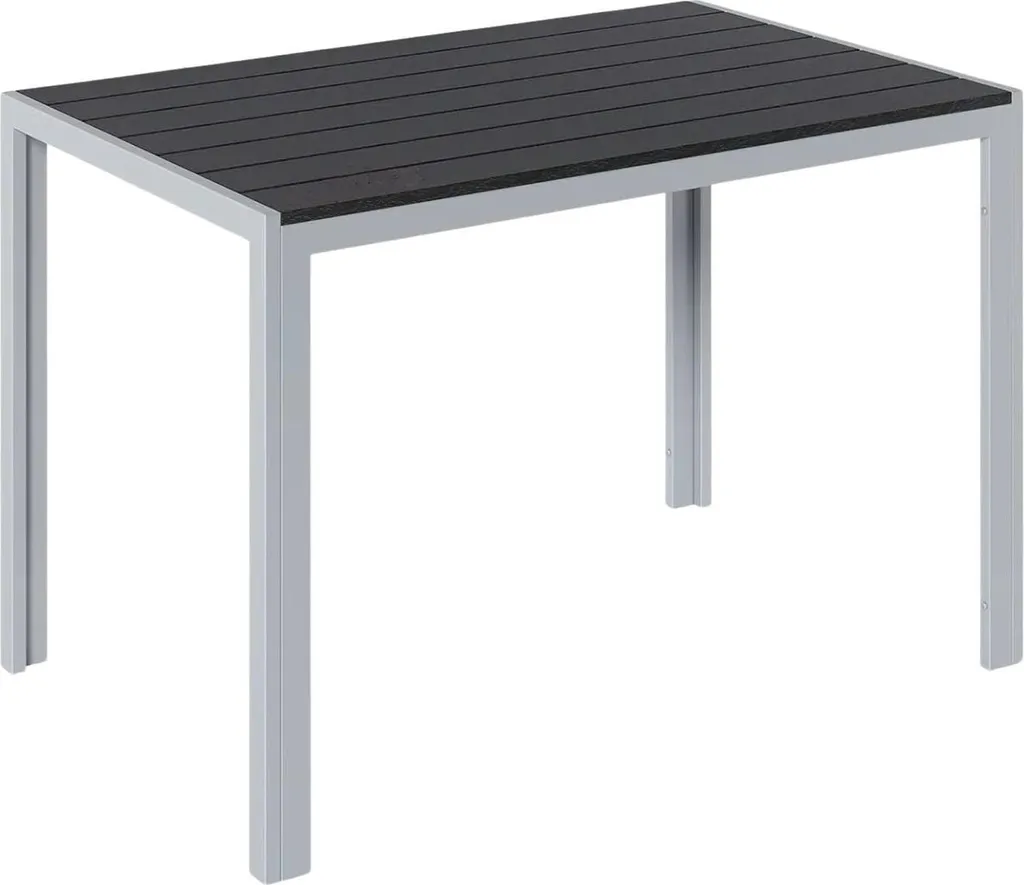 Table de Jardin Durable sans Entretien 110x70cm - Aluminium et WPC Gris