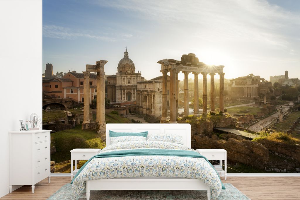 MuchoWow Fototapete für Wohnzimmer oder Schlafzimmer Wandtapete Vinyl Motivtapete Forum Romanum - Italien - Architektur - 600x400 cm - Vinyltapeten
