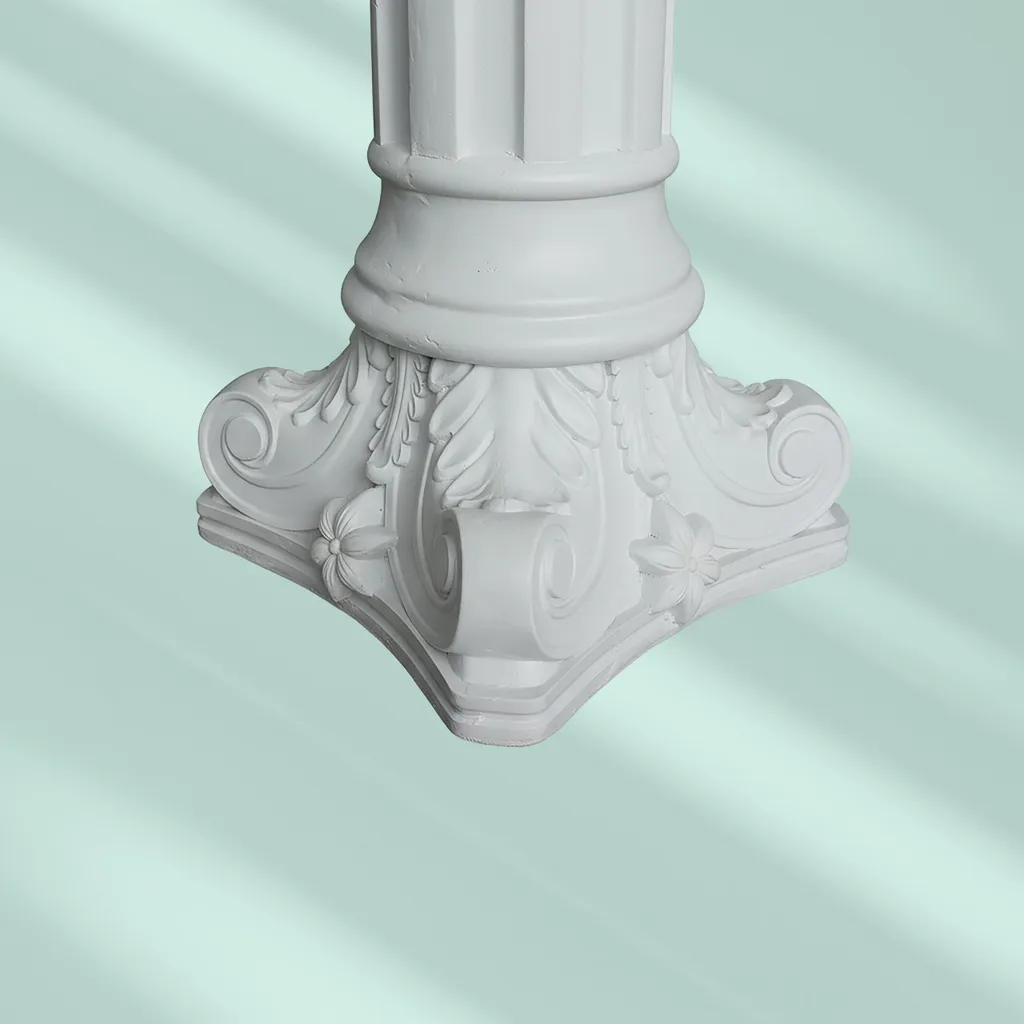 Colonne corinthienne 85 cm blanche - Piédestal robuste pour exposition