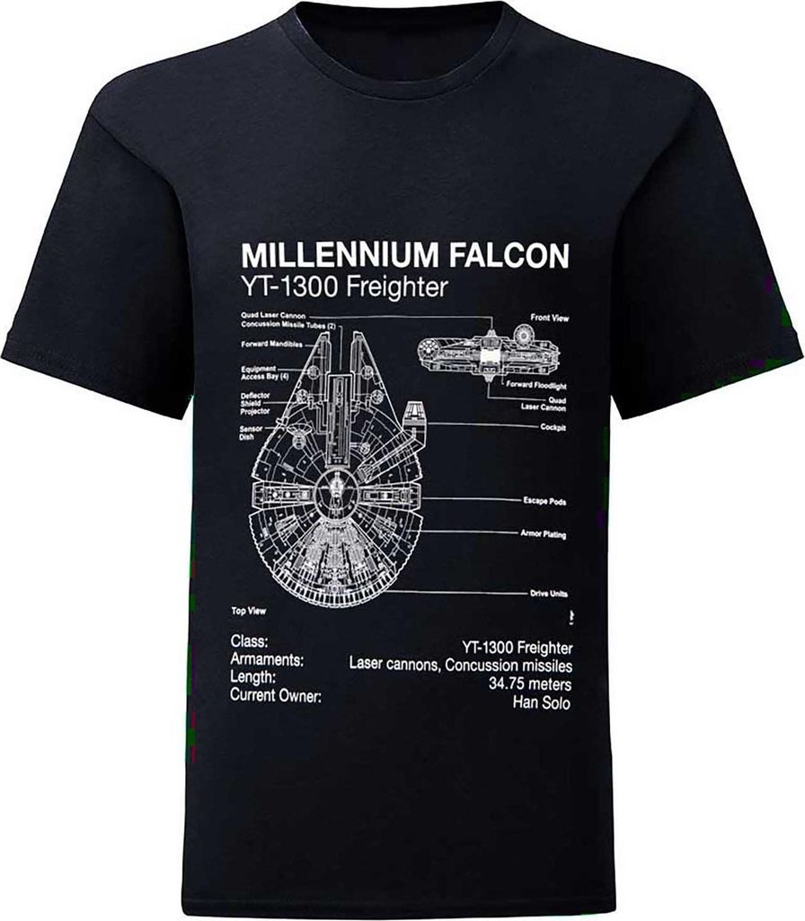 Star Wars - T-Shirt für Herren/Damen Uni HE100 (L) (Schwarz)