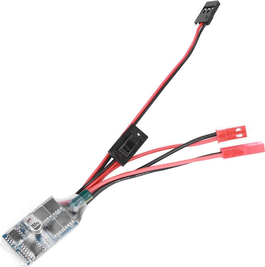 30A Zwei-Wege-Geschwindigkeitsregler, gebürstet, elektrisch, ESC, passend für WPL C14/C24 B14 B24 B16 B36 RC-Car (schwarz)