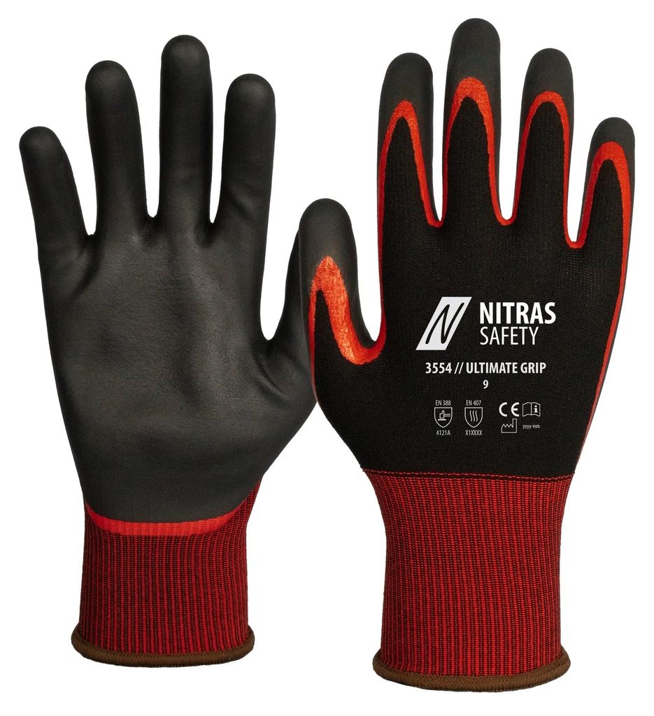 NITRAS ULTIMATE GRIP, Montagehandschuhe, EN ISO 21420, EN 388, EN 407 Gr.: 11 12er Set