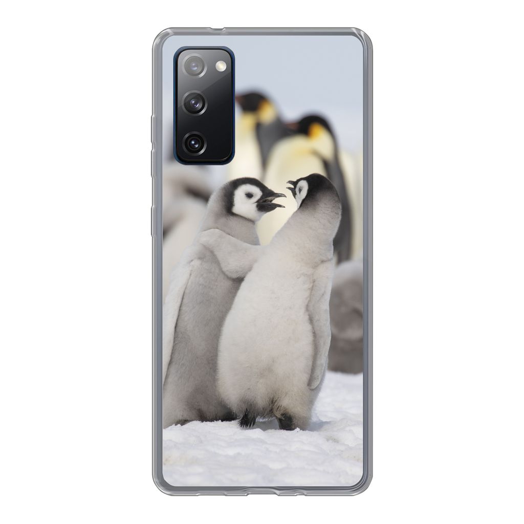 MuchoWow Handyhülle Schutzhülle Hülle für Samsung Galaxy S20 FE Pinguine - Schnee - Tiere Silikon Softcase Handy Hülle - Abdeckung