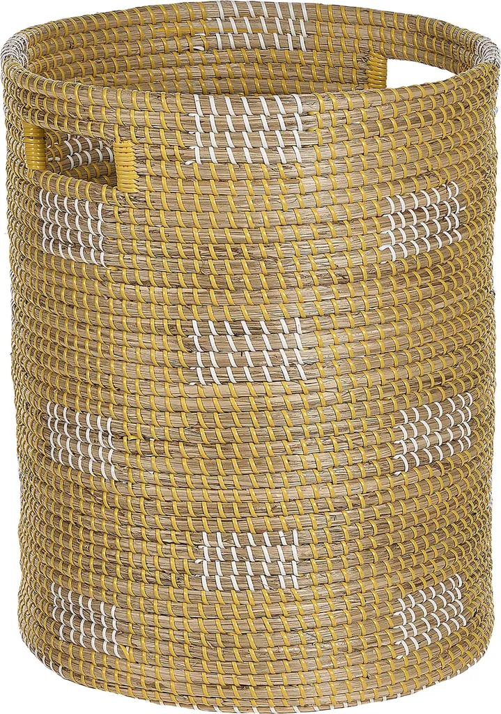 Panier de rangement salon pour plaids et coussins style Naturel Boho