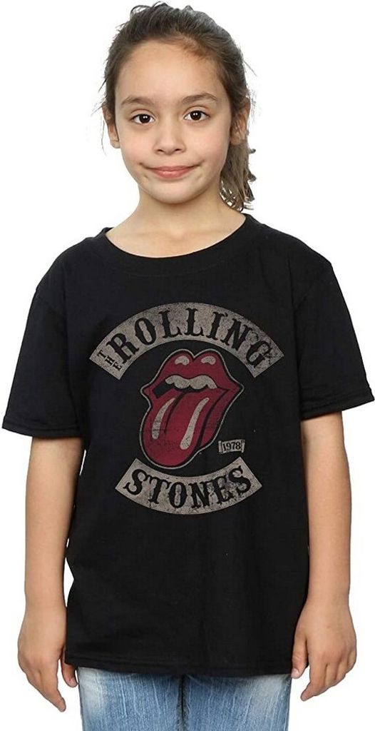The Rolling Stones - "Tour 1978" T-Shirt für Kinder RO3482 (128) (Schwarz)