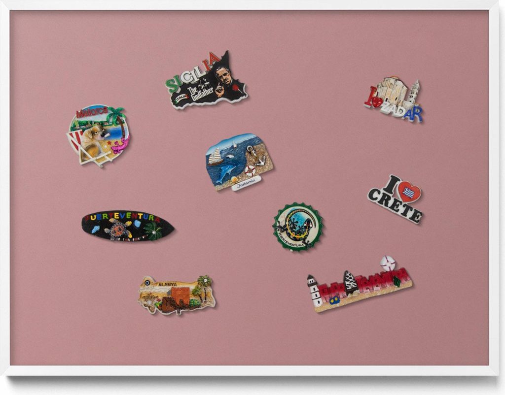 Magnetboard 80x60 cm – Weißer Rahmen – Pastellrosa – Magnettafel, Magnetische Tafel – Magnetpinnwand, Wohnzimmer