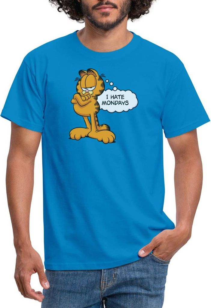 Spreadshirt Garfield Ich Hasse Montage Mondays Montag Männer T-Shirt, L, Royalblau