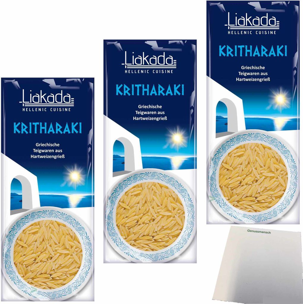 Liakada Kritharaki Nudeln ähnlich wie Reis 3er Pack (3x500g Produktbild 