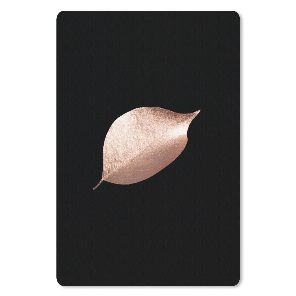 MuchoWow Mauspad Mousepad Blatt - Rosa - Schwarz 40x60 cm - Mousepads - Maus Mat - Pad - Mausunterlage - Schreibtisch Accesoire