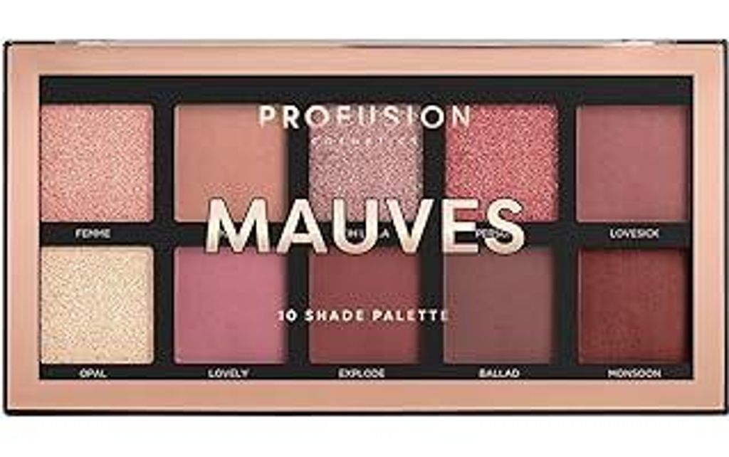 Profusion Cosmetics Mauves Lidschatten-Palette mit 10 Farbtönen (mischbare Multi-Finish-Neutrale und Dusty Rose bis Pflaumentöne)