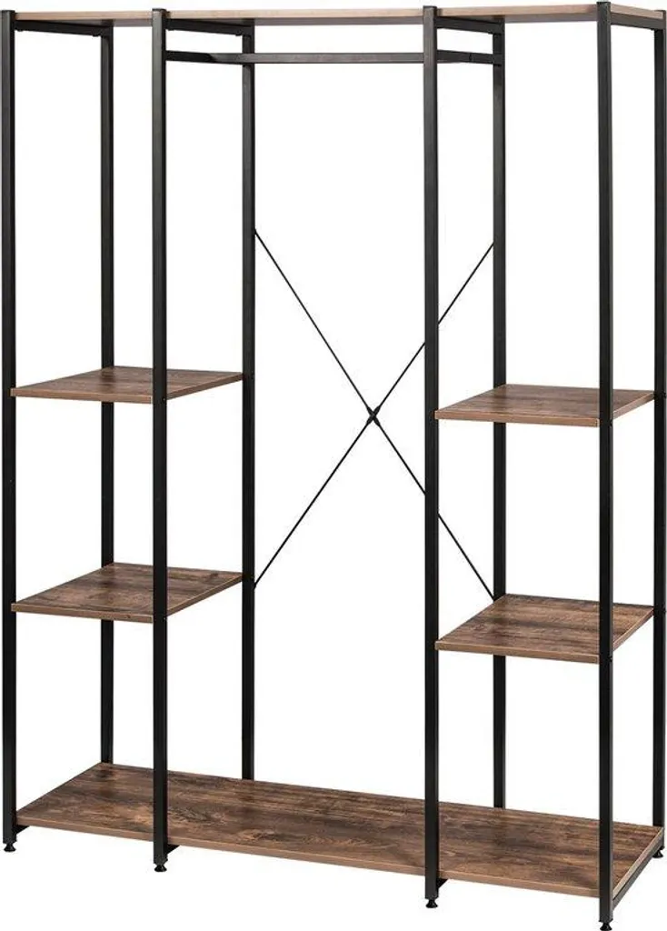 Armoire en MDF marron et noir 167x40x120 cm - Buffet multifonctionnel