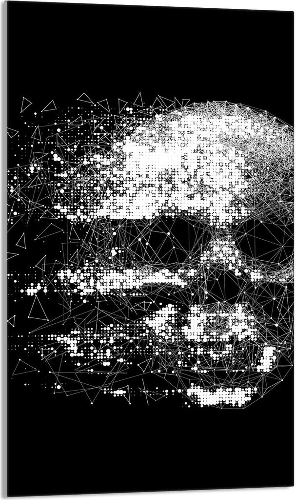 Glasschneidebrett 30x52 Totenkopf