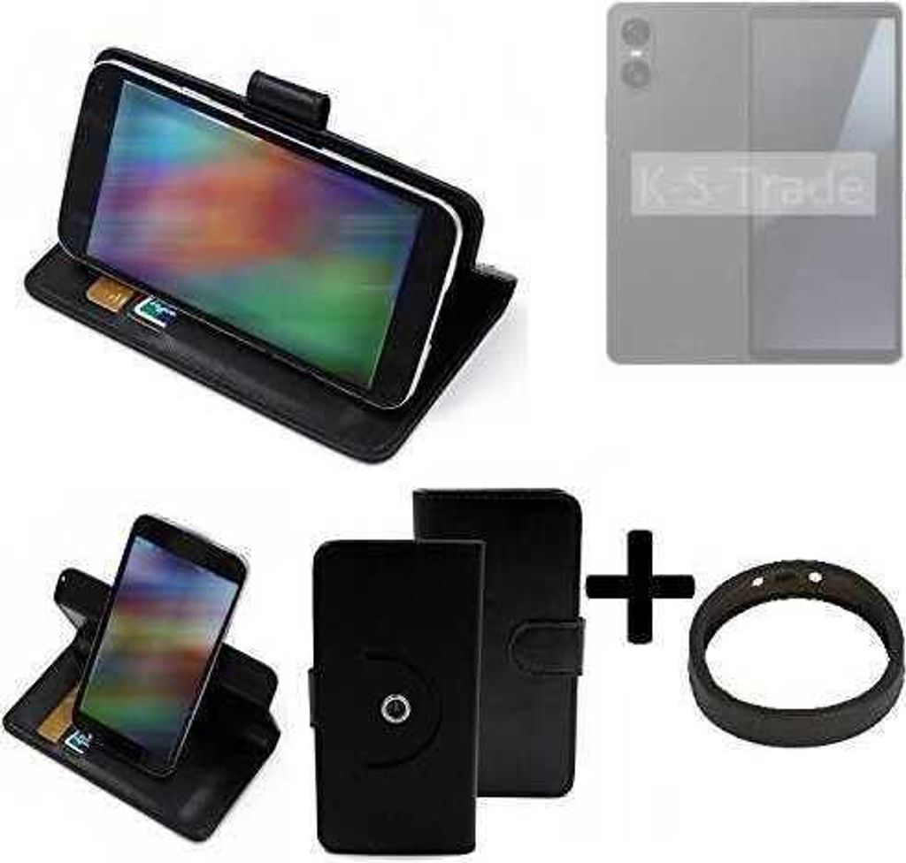 K-S-Trade Case Schutz Hülle kompatibel mit Sony Xperia 10 VI + Bumper Handy Hülle Flipcase Smartphone Cover Handy Schutz Tasche Walletcase schwarz