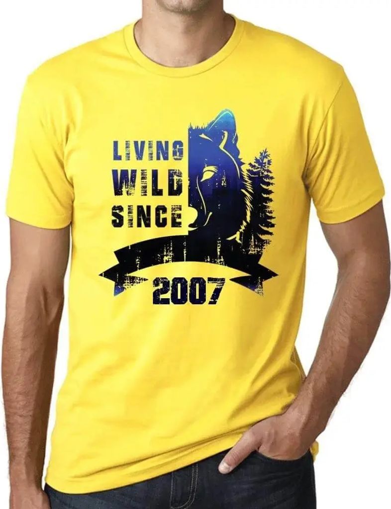 Herren Grafik T-Shirt Wildes Leben seit 2007 – Living Wild Since 2007 – Geschenk 17. Geburtstag Jahrestag 17 Jahre Jubiläum 17 Jährige Mann J...