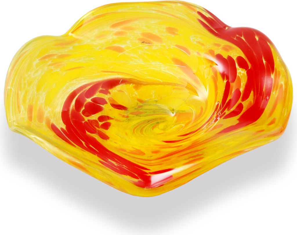 Glasblume Ø ca. 26 cm ROT/ORANGE/GELB