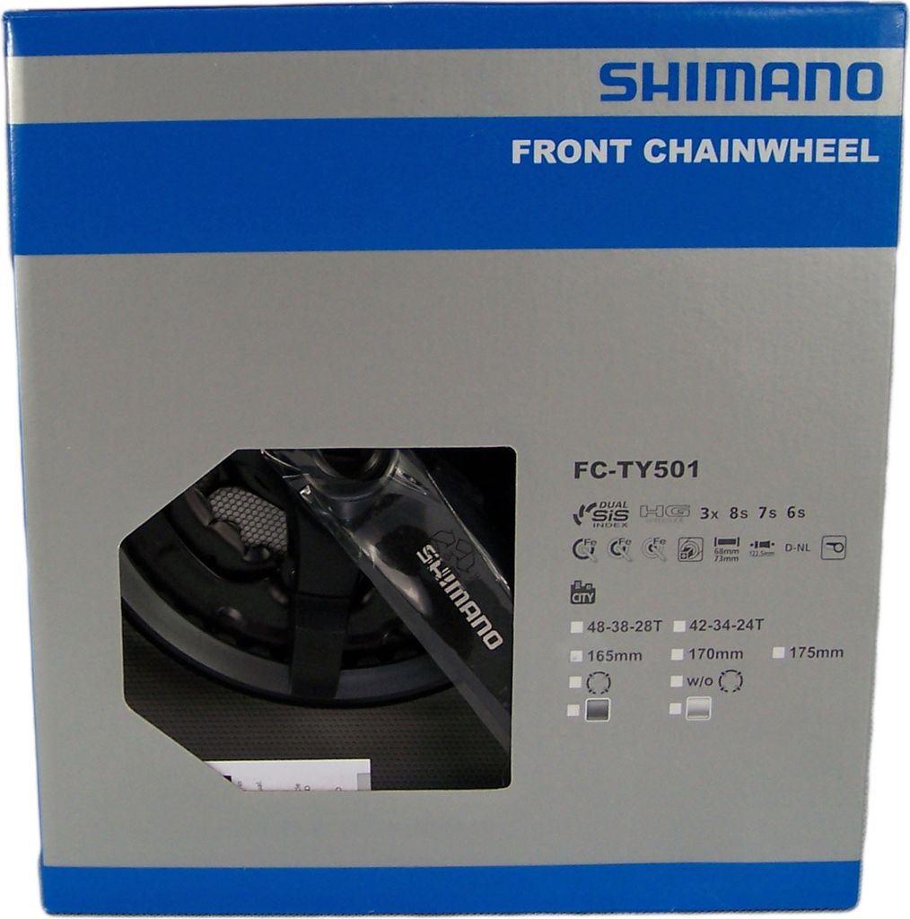 Shimano FC-TY501 170 mm 24T-34T-42T 4-Kant Riveted Produktbild 12