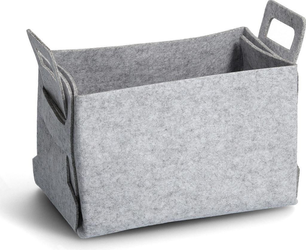 Zeller Aufbewahrungskorb, Filz, grau, ca. 36 x 25 x 23 cm Produktbild 
