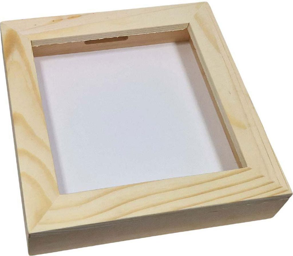 Playwood Holz-Sparschwein aus Plexiglas mit weißer Rückseite, mittelgroß