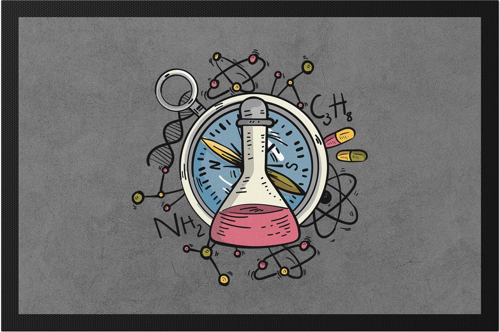 Reagenzglas Fussmatte Chemie Chemiker Chemistry Experiment Chemische Verbindung Formel Glass