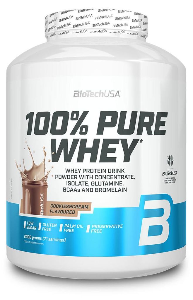 Biotech USA 100% Pure Whey 2000g, gusto Cookies & Cream Immagine del prodotto 