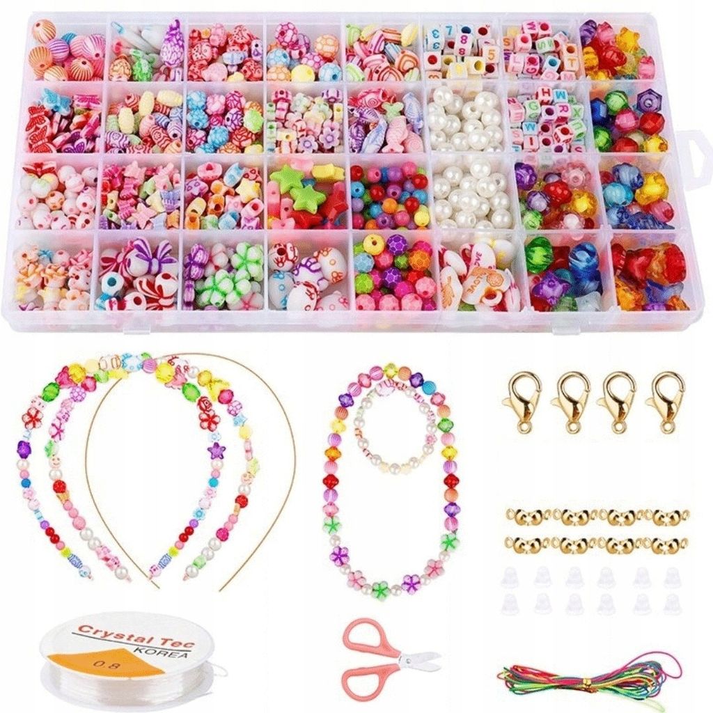 Kruzzel Perlen Set – Großes Schmuck Bastelset für Armbänder Produktbild 