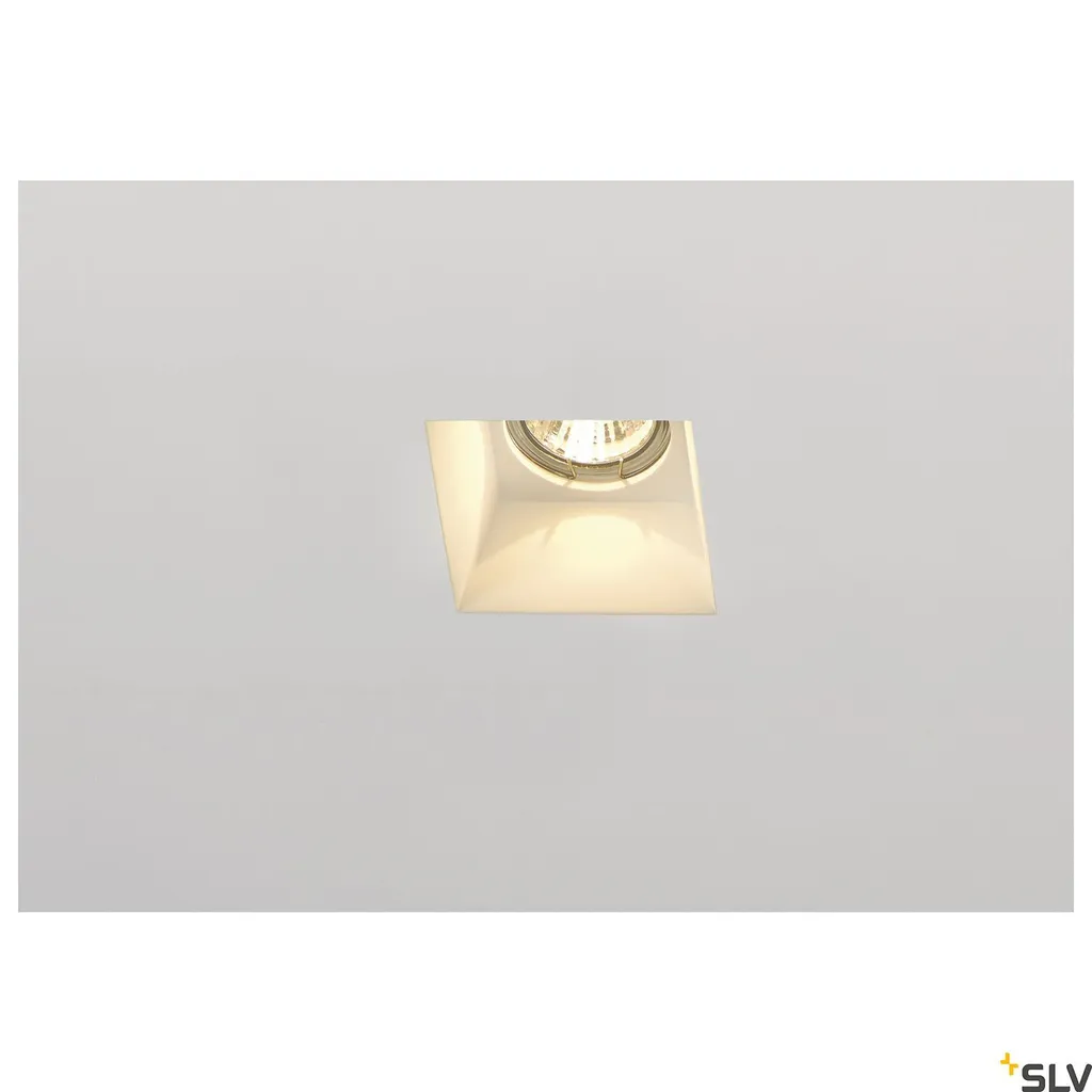 Downlight PLASTRA anti-reflet en plâtre blanc pour intégration invisible