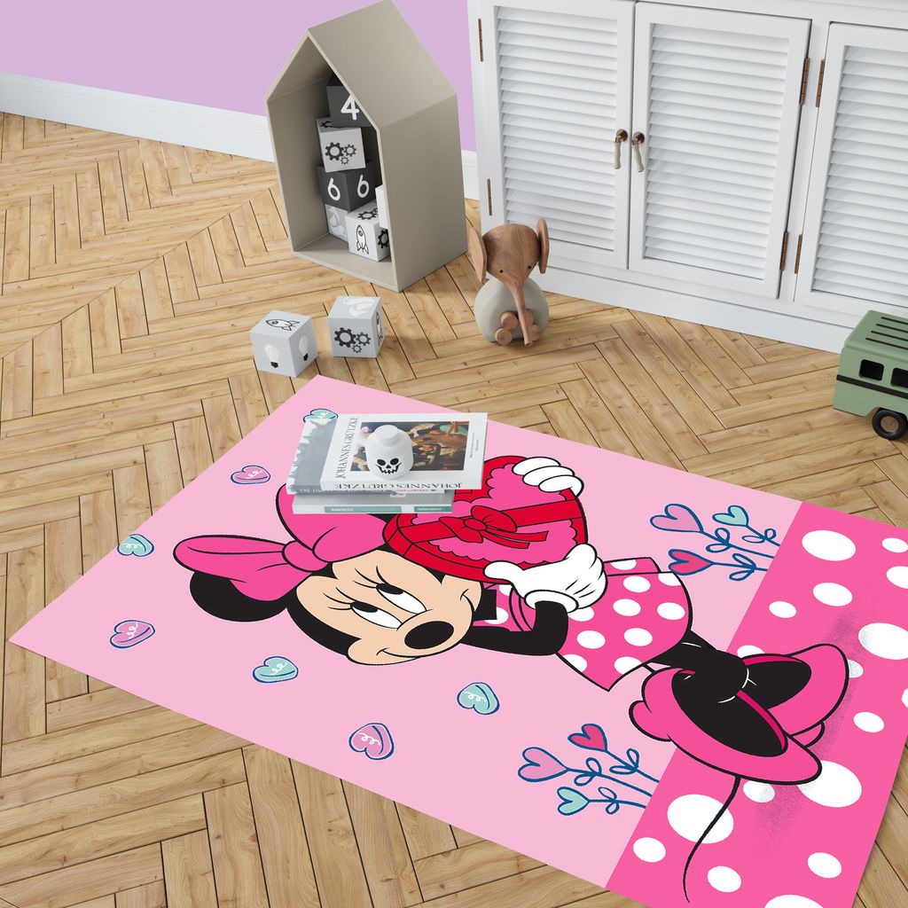 Kinderteppich Minnie Mouse Herz 100x133 cm Produktbild 3