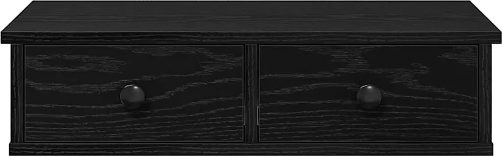 Scaffalatura a Parete vidaXL Nera 60cm - Mobile con Cassetti Pratico - 4