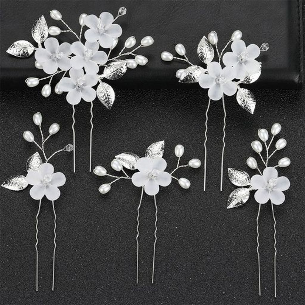 Weiße Rosen-Haarnadeln Für Braut, Blumenmädchen & Festliche Anlässe – Handgefertigt & Elegant