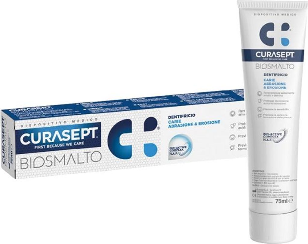 Zahnpasta, Curasept, Karies Biosmalto, für Produktbild 