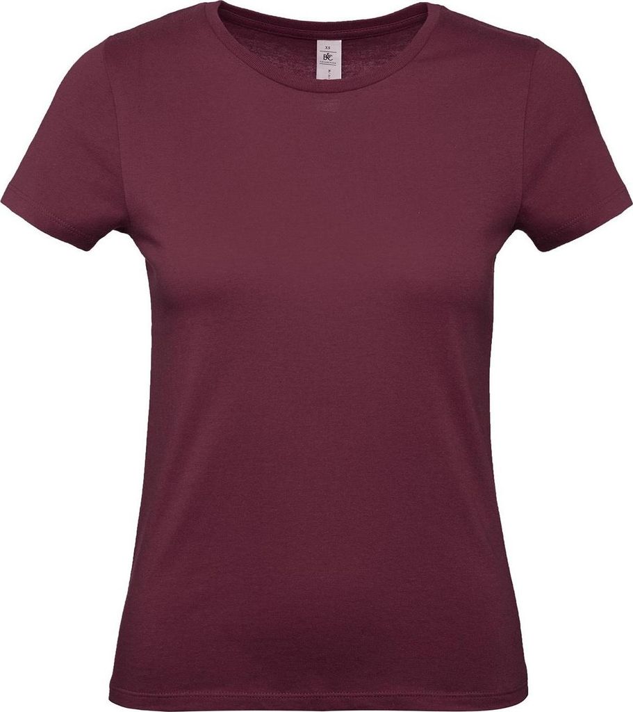 B&C Damen T-Shirt #E150 FK135 (M) (Burgunder)