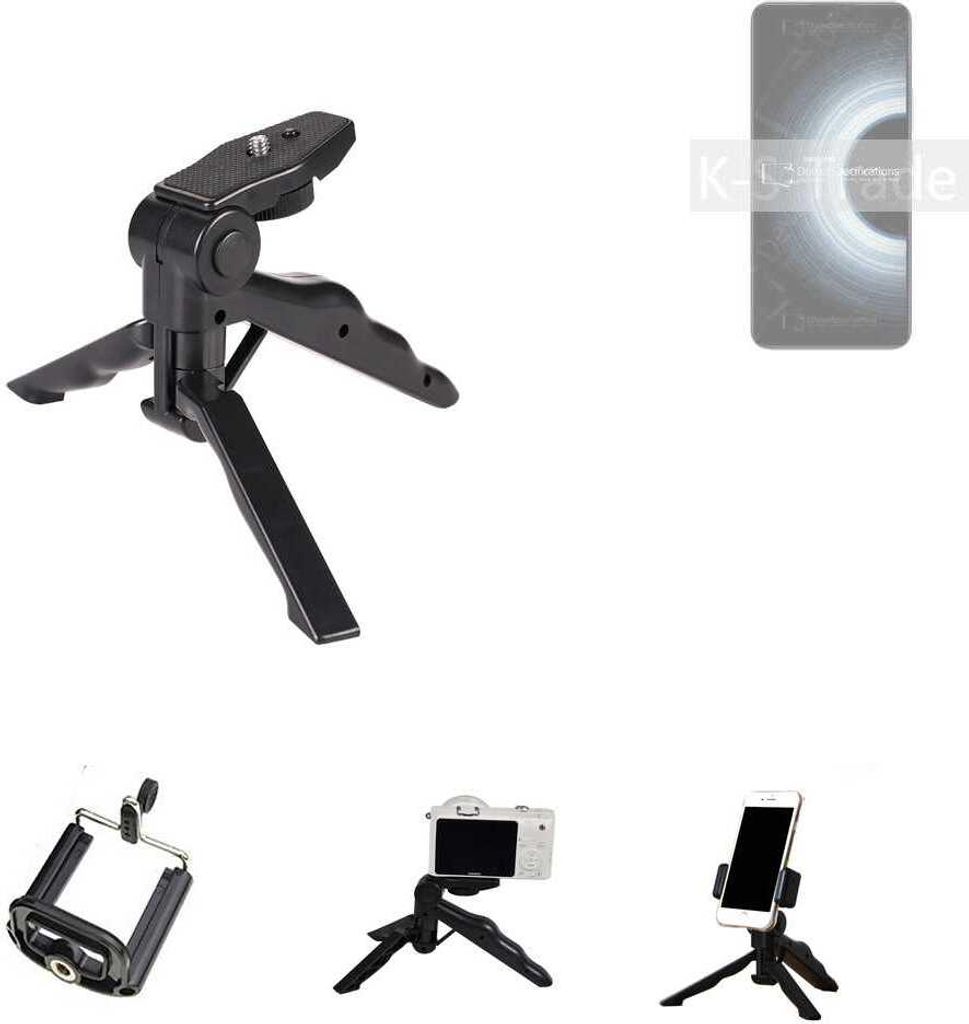 K-S-Trade Stativ Tisch-Ständer Dreibein Handy-Stativ Ständer kompatibel mit Xiaomi Redmi K50 Ultra Mini-Stativ Smartphone Tripod Handy-Stativ aus