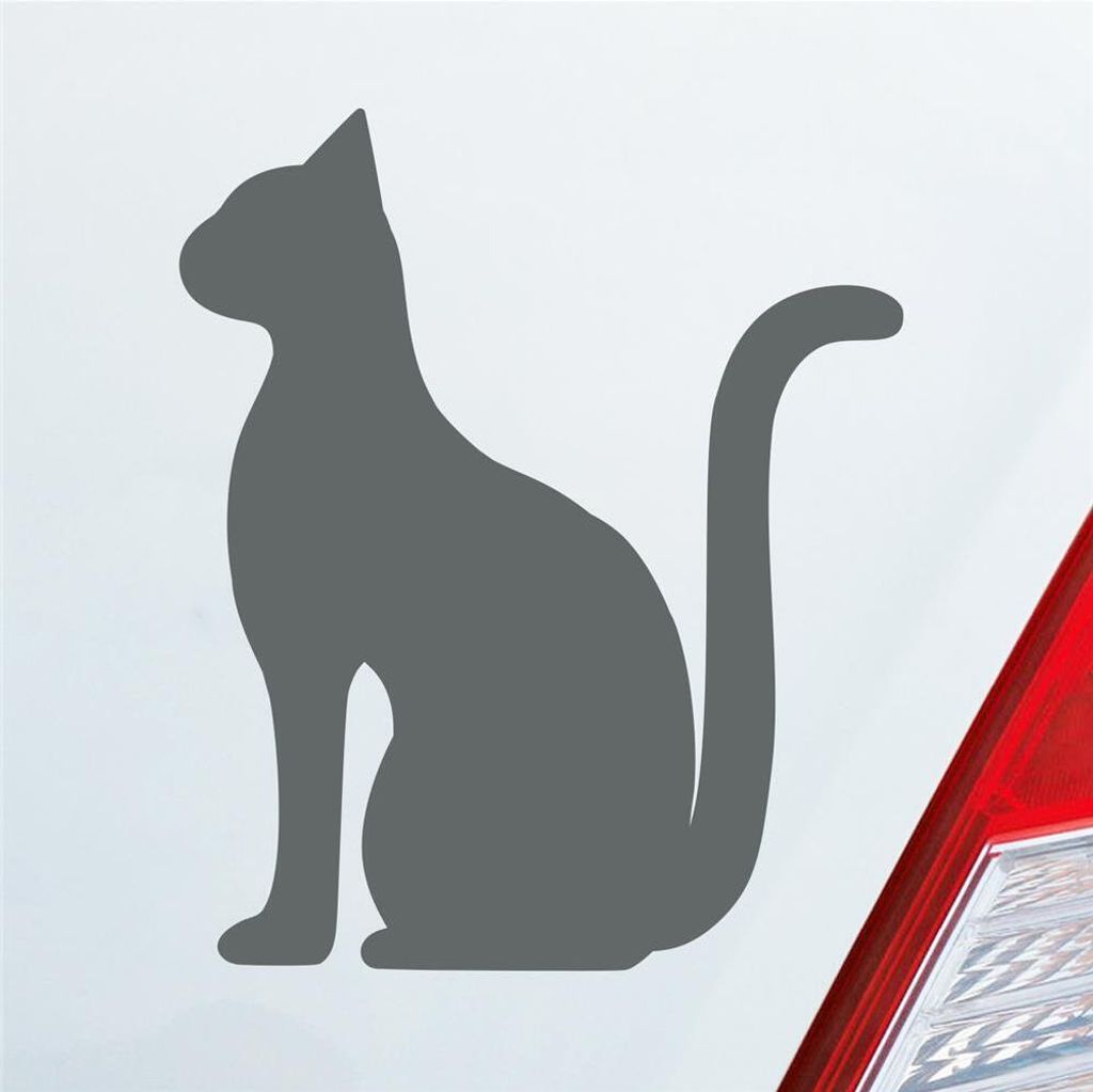 Auto Aufkleber Heilige Katze Holy Cat Heilig Ägypten Egypt Car 10x12 cm Grau Sticker Heckscheibenaufkleber