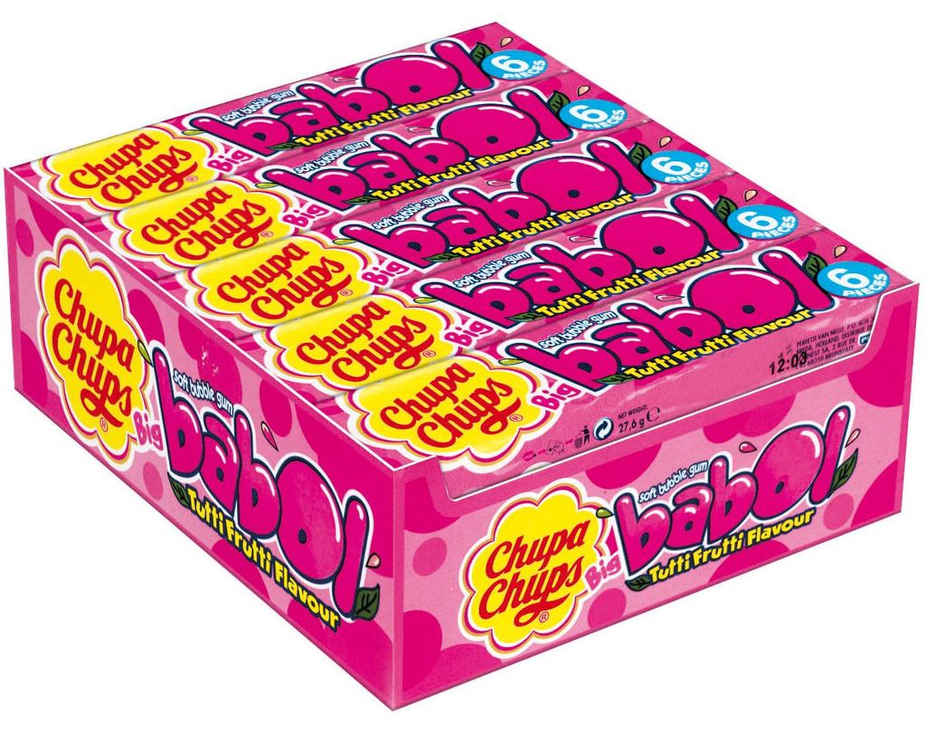Chupa Chups Big Babol Tutti Frutti, Kaugummi, im Karton, 20 Obrázek produktu 