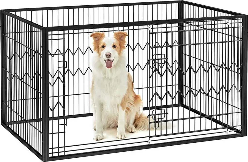 Parc pour chiots intérieur noir - Enclos modulable 4 panneaux robuste