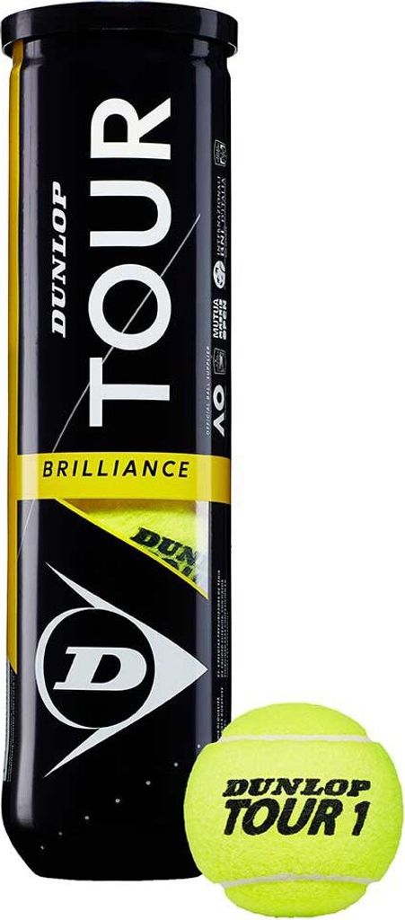 Dunlop Tour Brilliance Tennisbälle Gelb 4 Balls Gelb 4 Produktbild 
