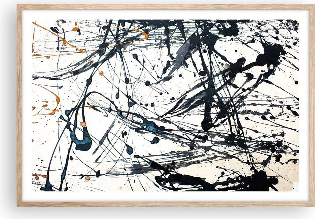 Gerahmtes Poster - Rahmen in heller Eiche - Abstraktion modern - 91,5x61 cm - Wand Bild - Wanddeko - Wandbilder - Wandposter - Bilderrahmen - Bilde...