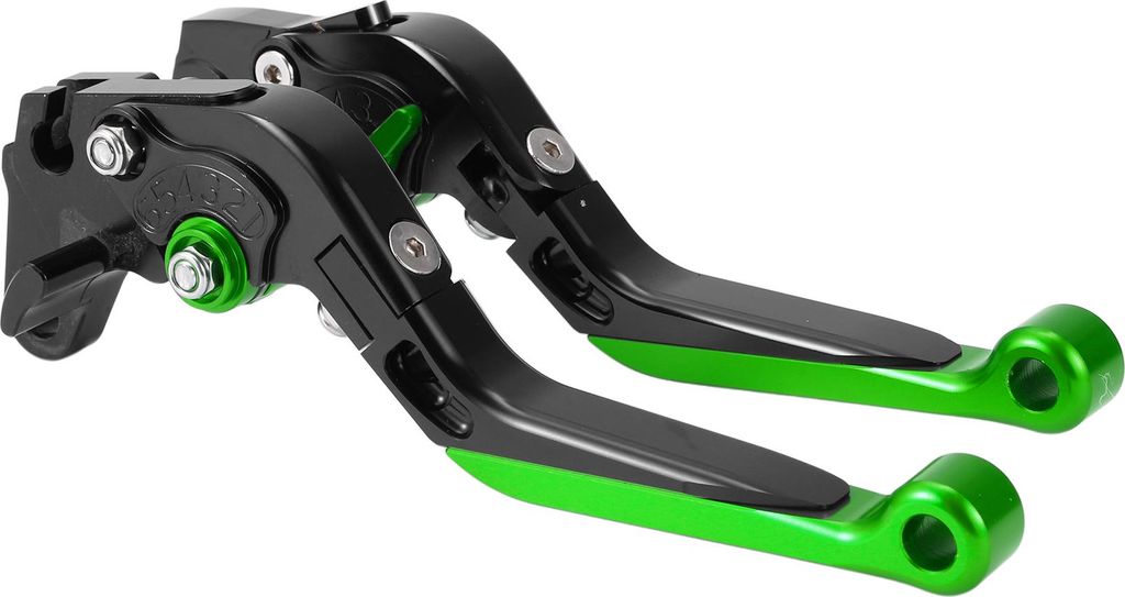 Kurze Lange Brems- Und Kupplungshebel für Yamaha WR125X 09-15 Verstellbare Motorrad Lenker Bremshebel Aluminiumlegierung Schwarz Griff Grünes Ende