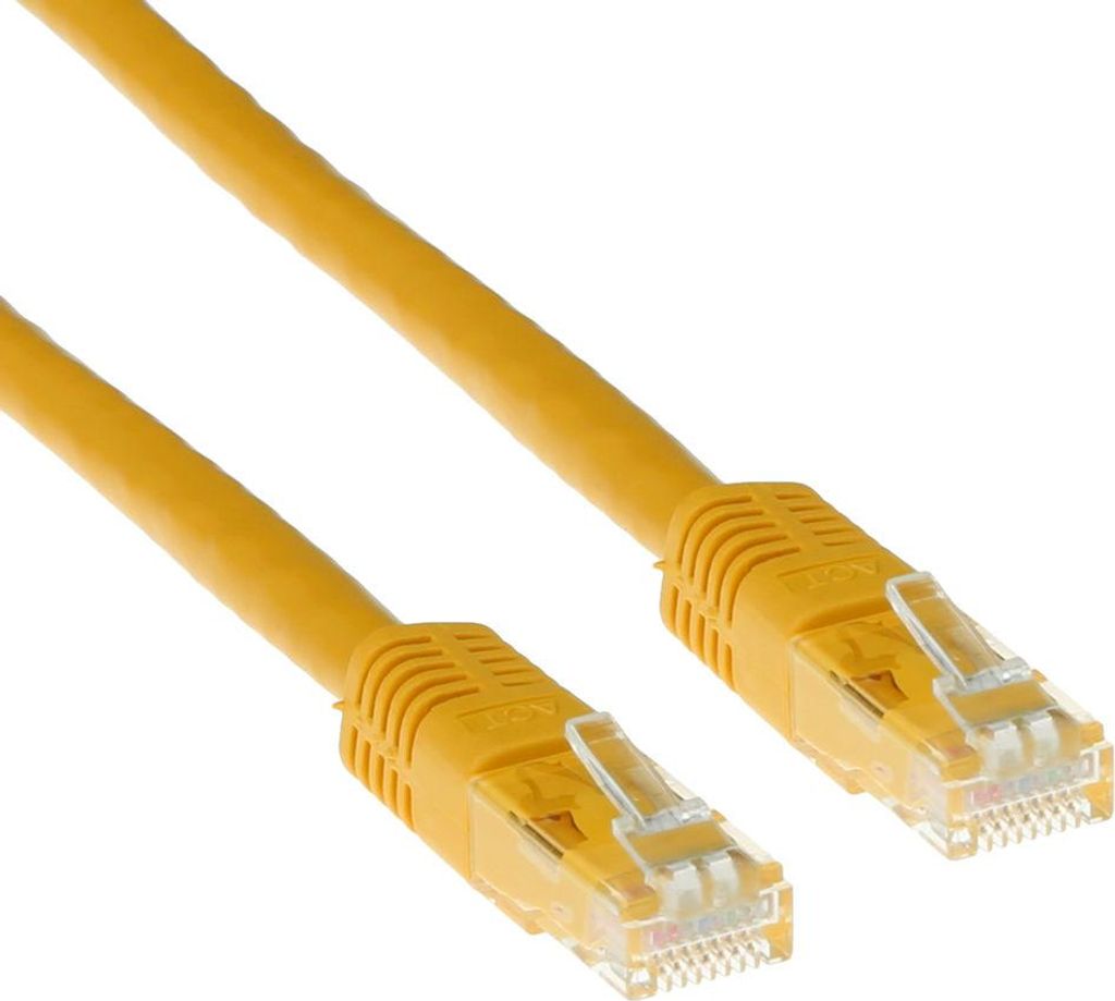 Netzwerk-Patchkabel ACT U/UTP, CAT 6, RJ-45 - RJ-45, 3 m, Kupferleiter, Gelb, Groverpackung