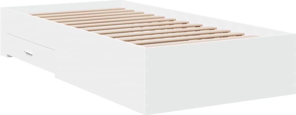 SYFAX Bettgestell mit Schubladen Weiß 90x200 cm Holzwerkstoff